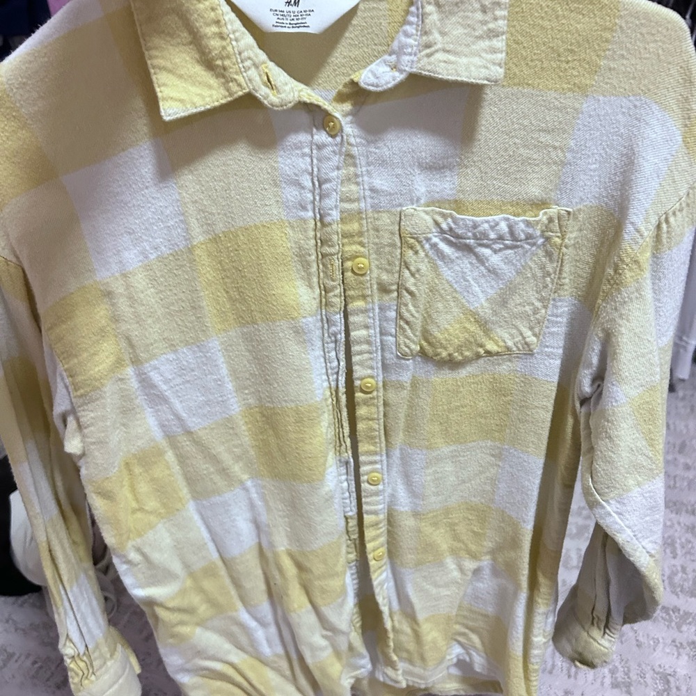 Yellow button down flannel